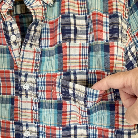 Rye by Hawker Rye Mens Madras Plaid Button Down Shirt Size XL Preppy Multi Color - Picture 5 of 11